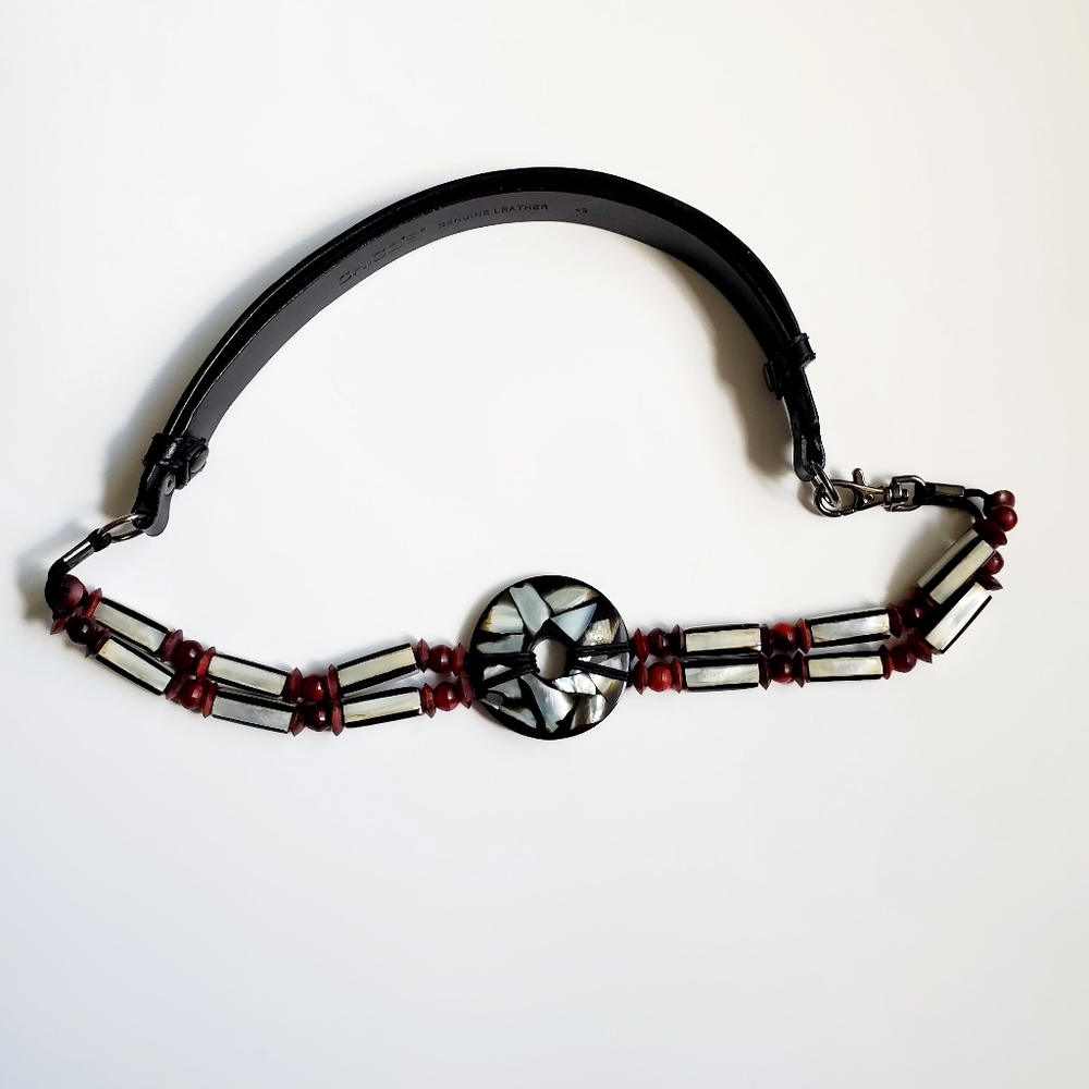 CHICOS black leather belt M/L - Picture 5 of 9